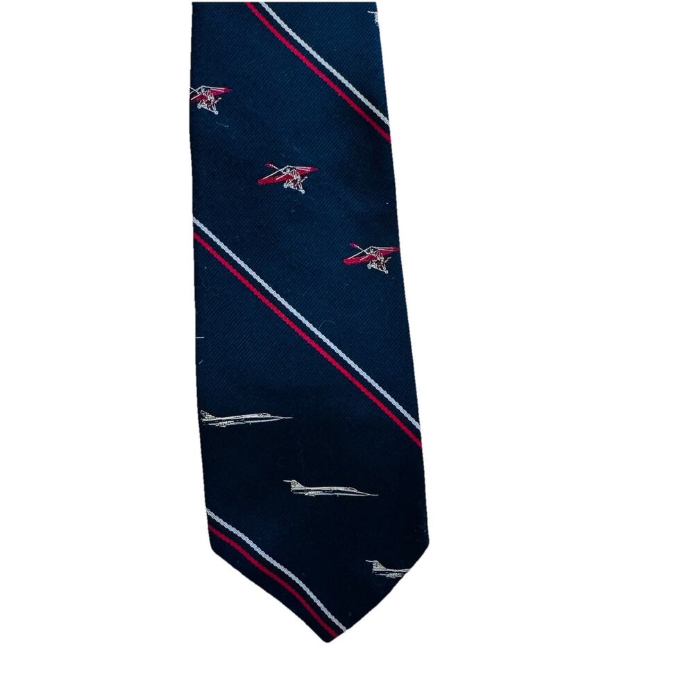 Smithsonian Institution Prince Consort Navy Airplane Print Mens Neck Tie 3 x 55